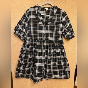 Harper Black and White Checkered Mini Dress